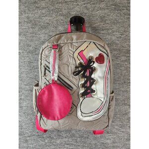 Betsey Johnson Backpack Grey Pink 12 x 16 x 5 inches